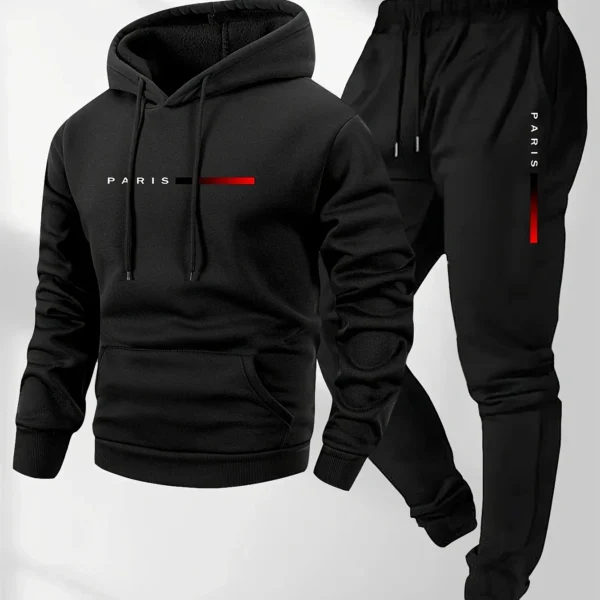 2025 letter printed sportswear men's hooded sweatshirt long pants set