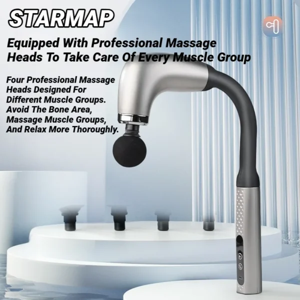 Electric Muscle Massage Gun with 4 Heads Deep Tissue Percussion