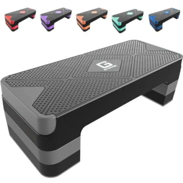 Aerobic Exercise Step Platform, EVA foam material, black, adjustable