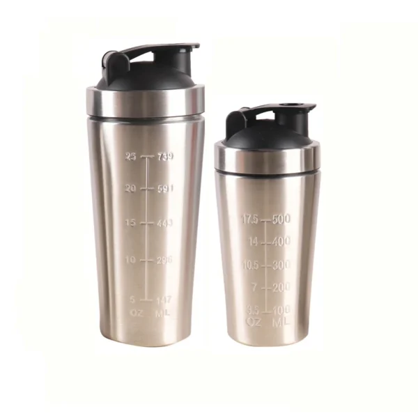 Stainless Steel Protein Powder Shaker Bottle With Ball Portable